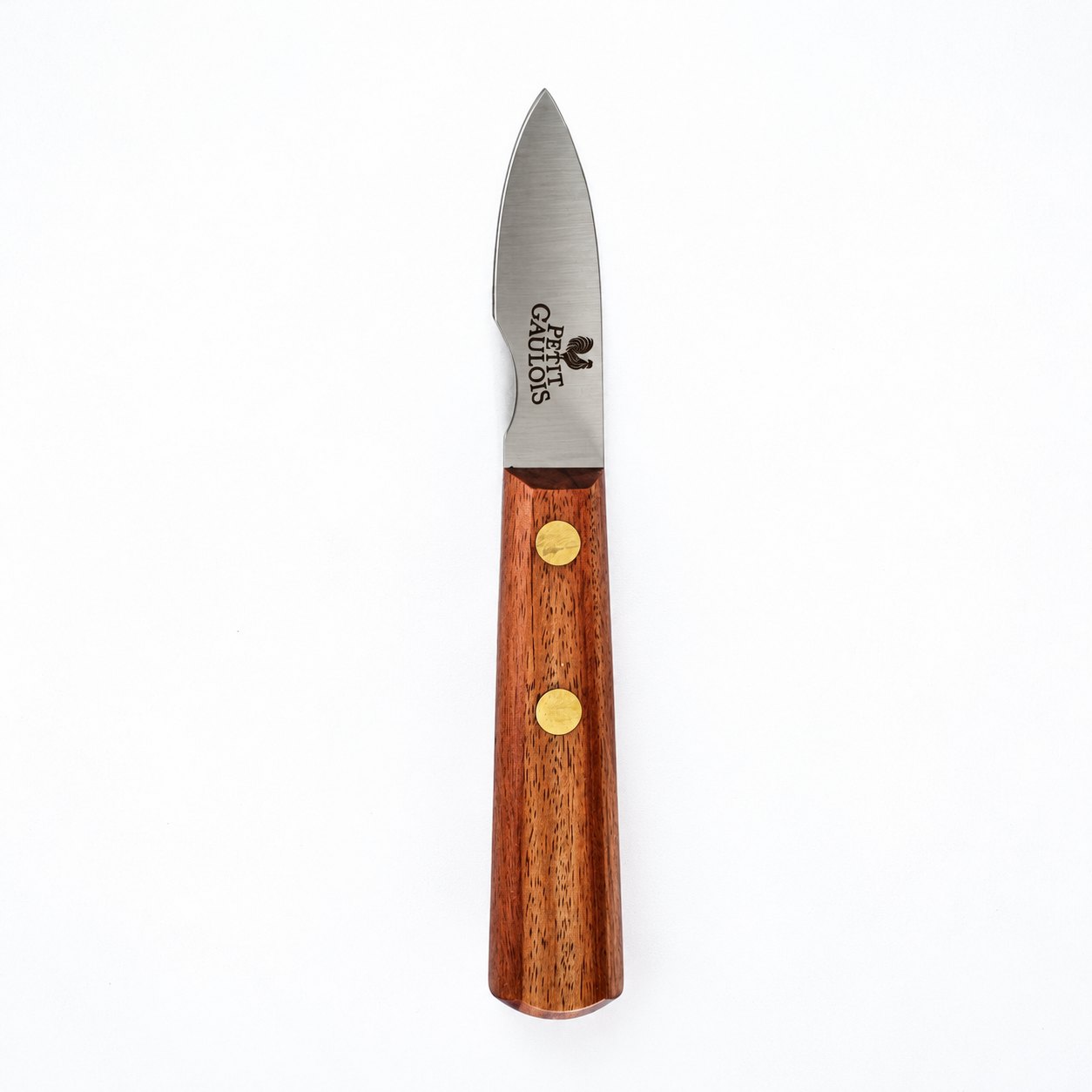 Couteau à huîtres Océan 6,5 cm Au Nain gravé Petit Gaulois, manche palissandre et rivets laiton
